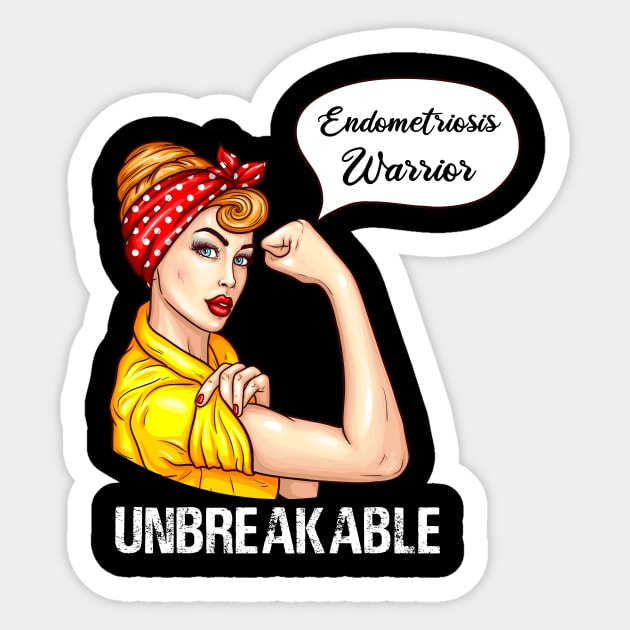 Endometriosis Warrior Unbreakable Sticker by fiar32